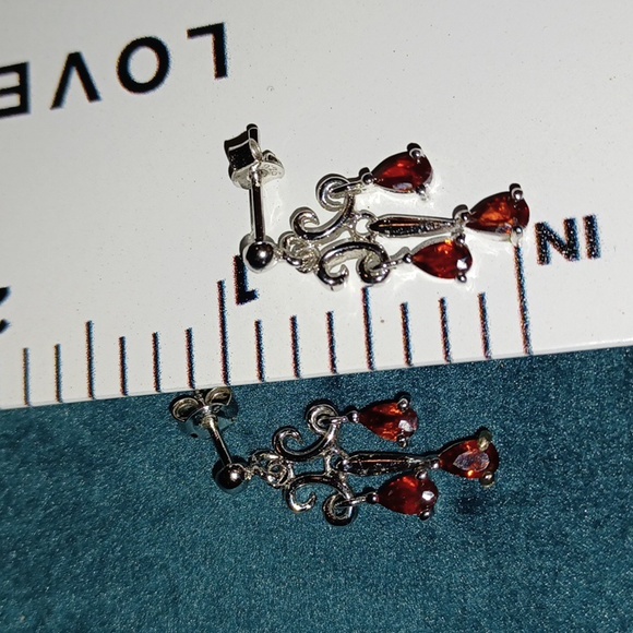 Garnet Chandelier Earrings - Picture 7 of 7